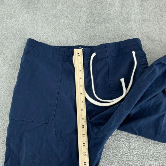 Womens Navy Blue Drawstring Waist Cotton Blend Pants Size 8 3217 - Picture 5 of 10